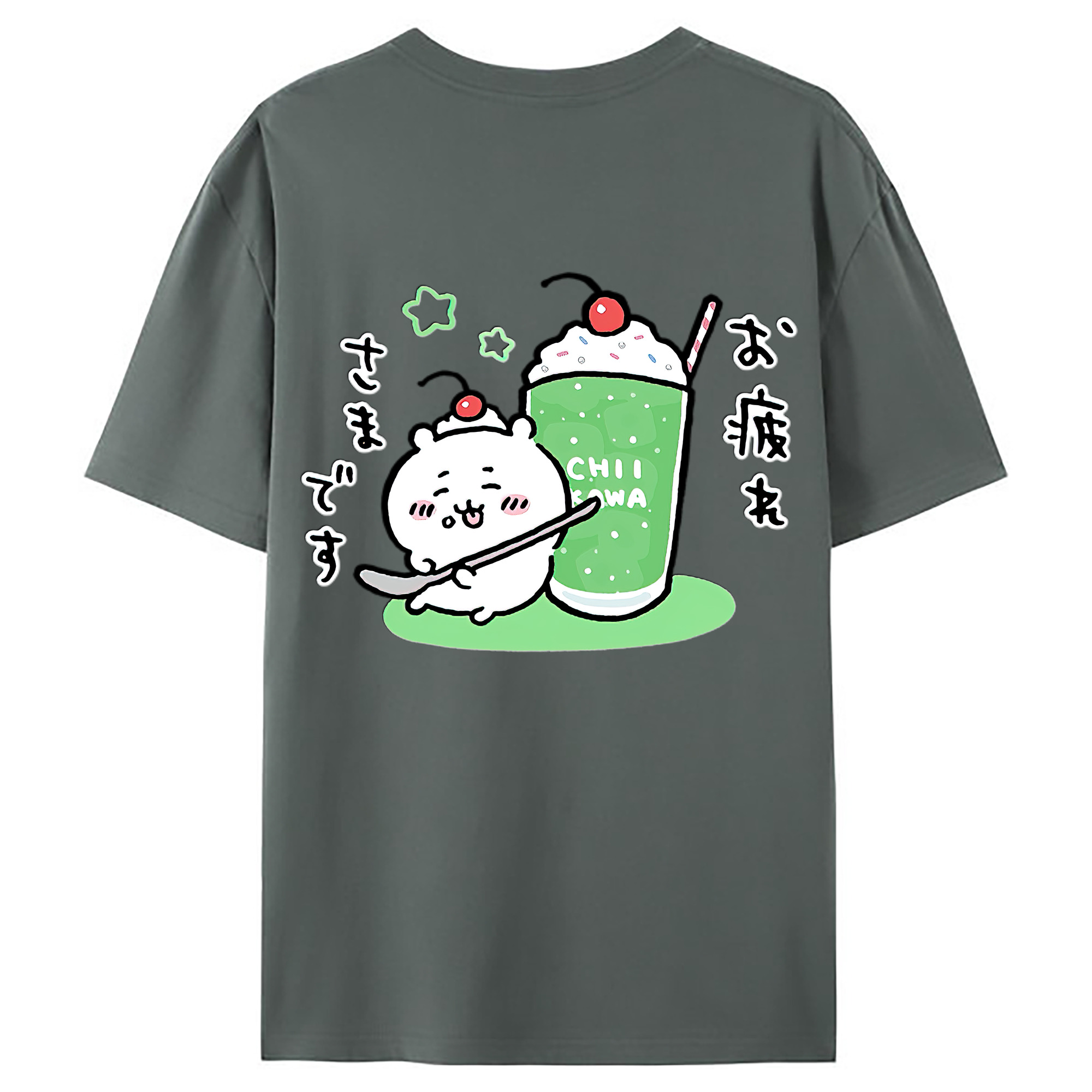 （画像用） ちいかわ ちいかわ Chii-kawa chiikawa 綿100％ メンズ半袖Tシャツ（バックプリント） 通気性